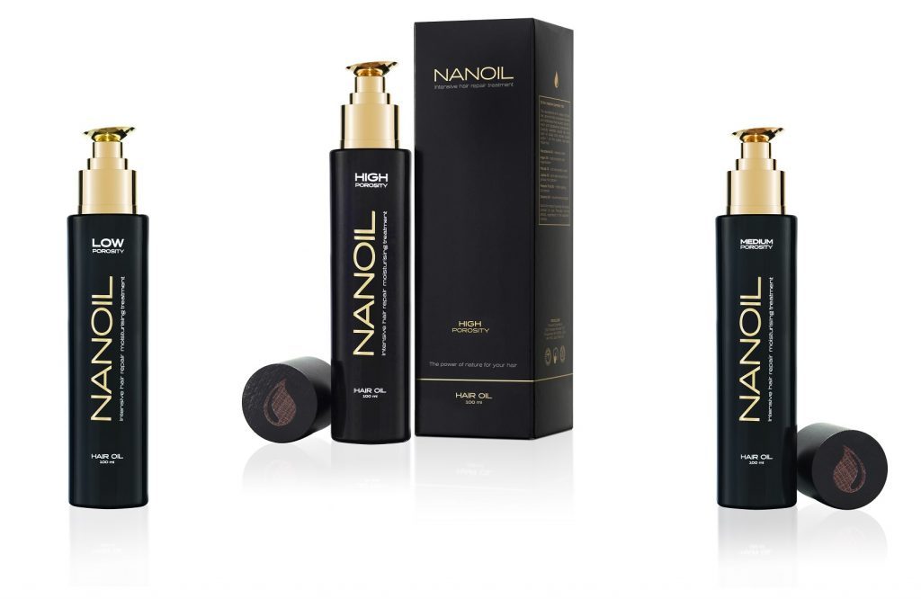 Nanoil for hår med lav, medium og høj porøsitet